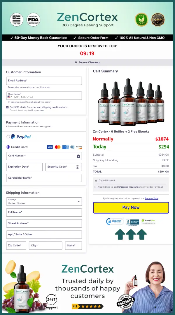 ZenCortex Official Website Secure Order Page